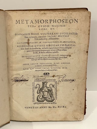 1549 Illustrated Ovid with Latin Manuscript Epitaph