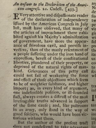 A SCARCE 1776 MAGAZINE PRINTING OF THE DECLARATION